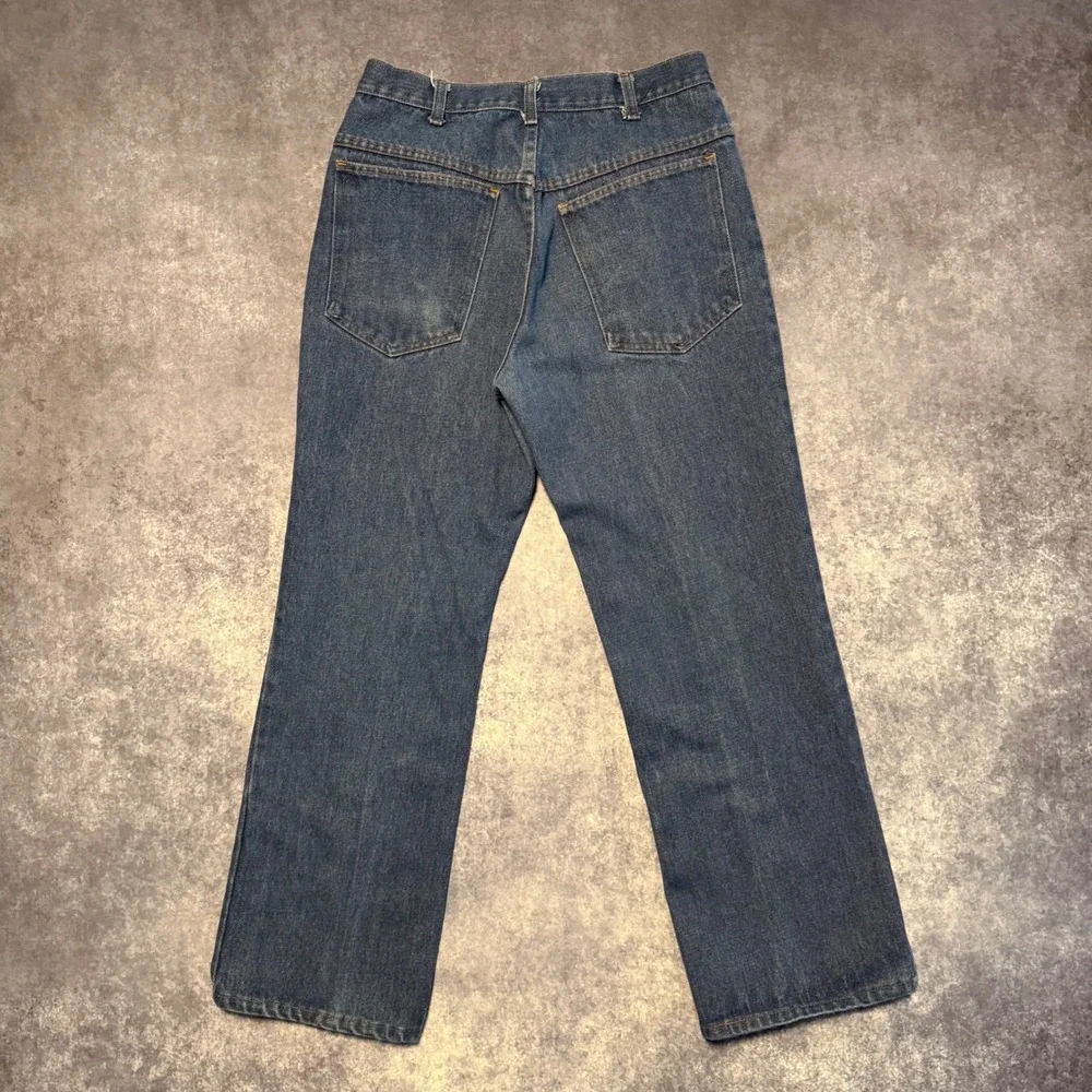 Vintage 70s JCPenney Plain Pockets Jeans Mens Straight Leg Scovill Zip 30x28